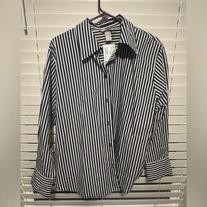 Long sleeve button down stripe shirt NWT